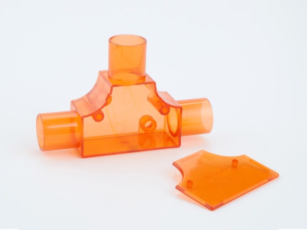 PVC紅（hóng）藍透明帶蓋三通